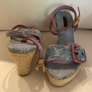 Louis Vuitton Platform Denim Sandals